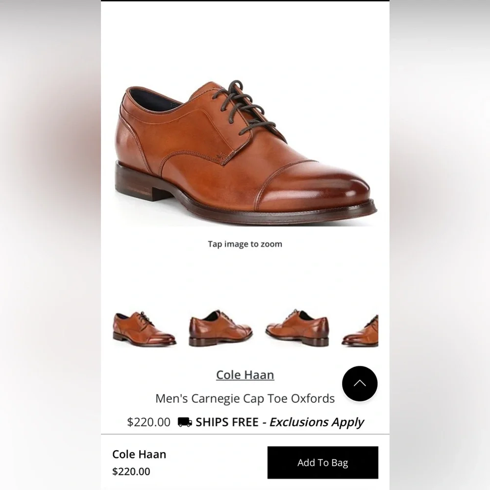 Cole Haan Leather Carnegie Oxfords. Men’s Size 10 - Picture 10 of 10